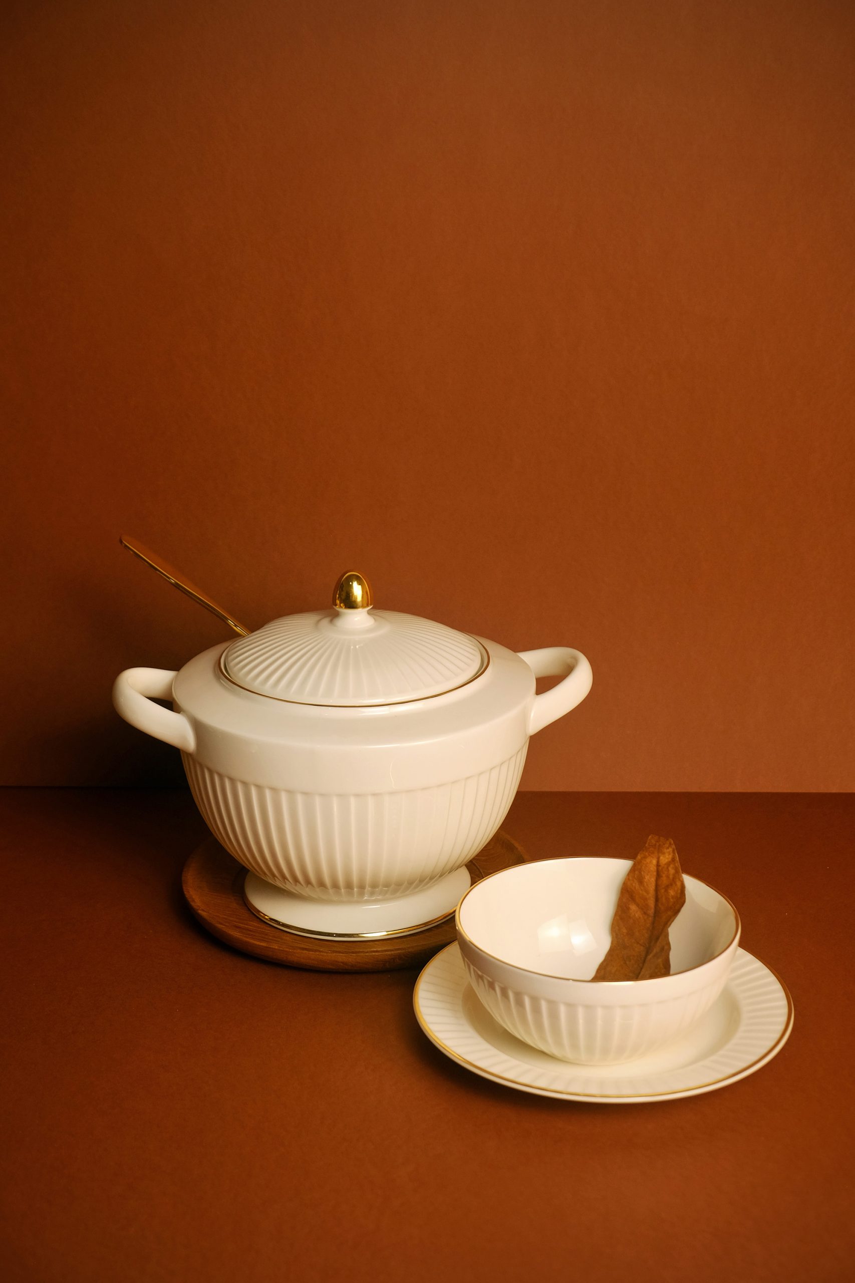 Drape Gold Soup Tureen
