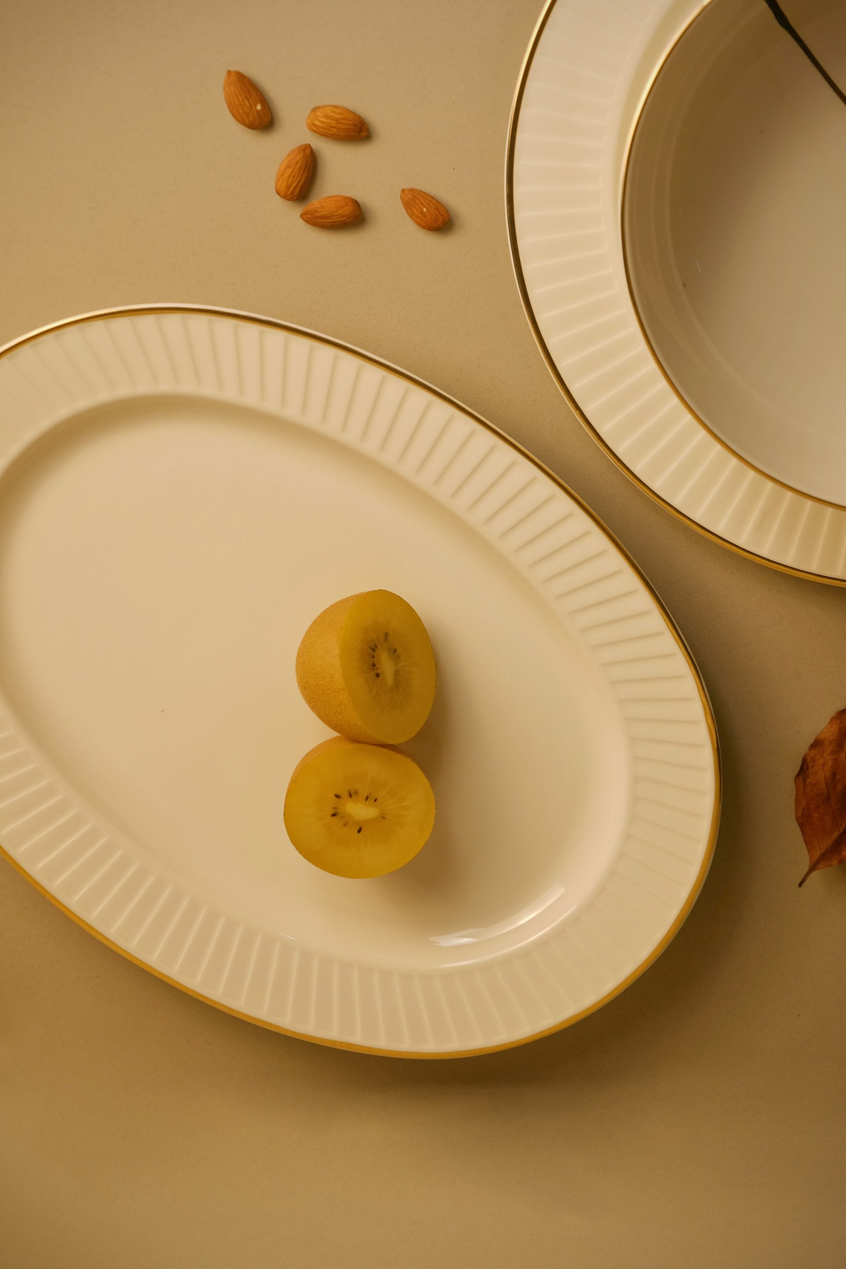 Drape Gold Oval Platter