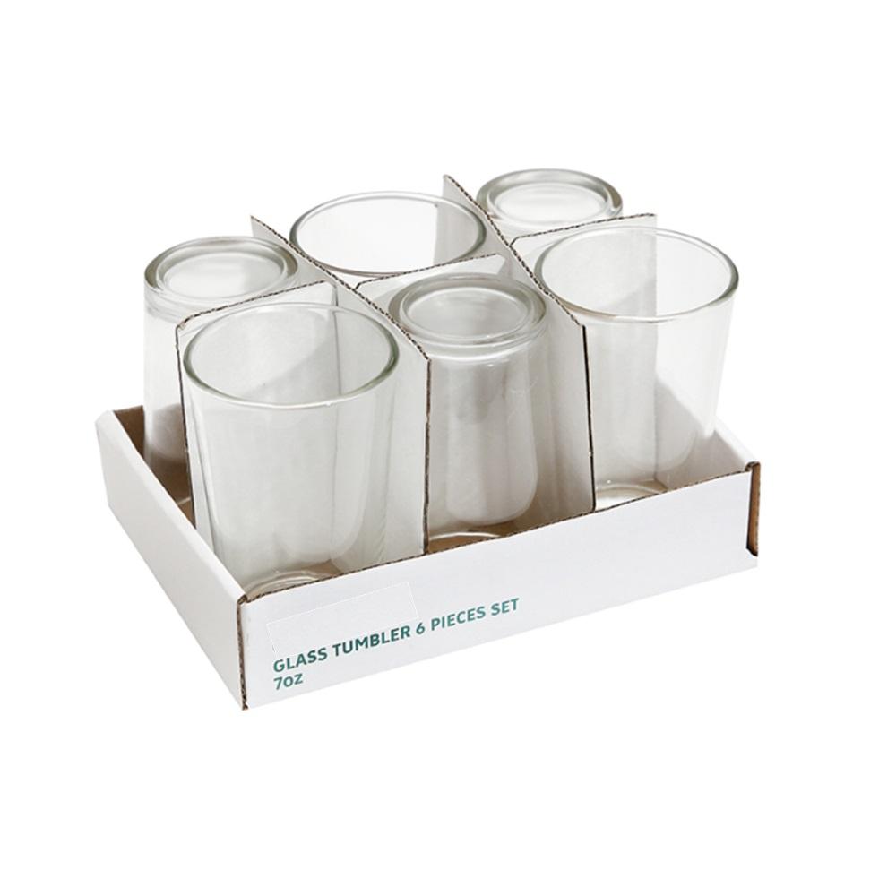 Glass Tumbler 7.0 Oz Set 6pcs - Basic