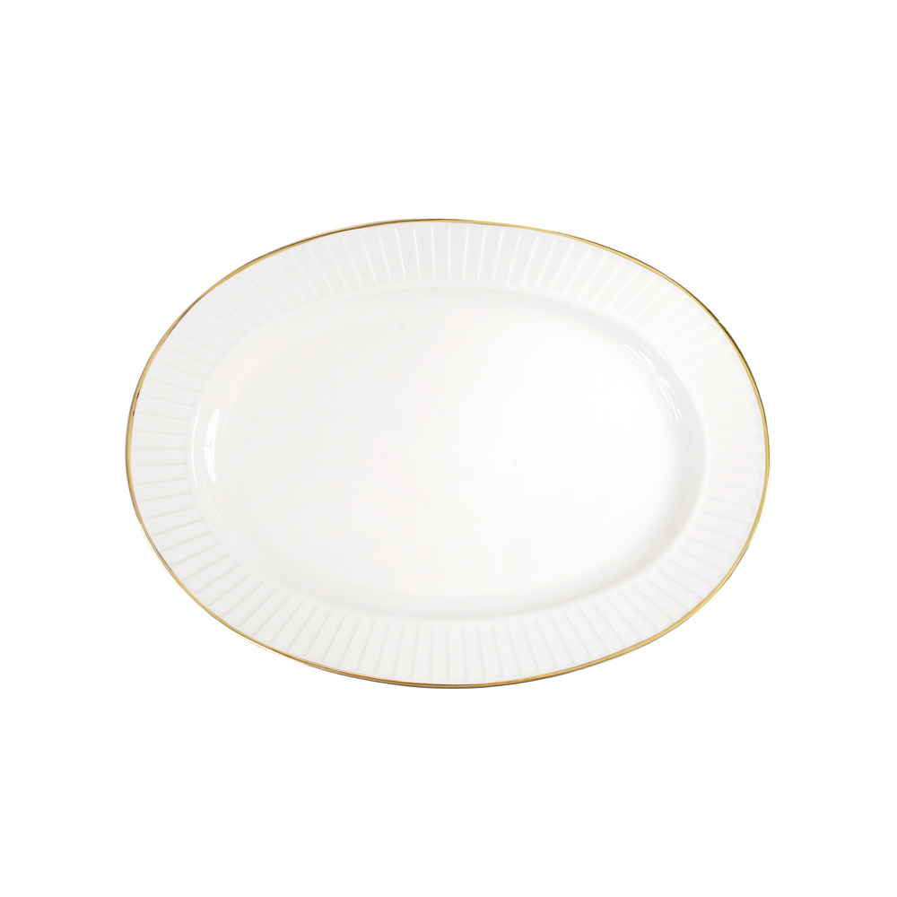 Drape Gold Oval Platter