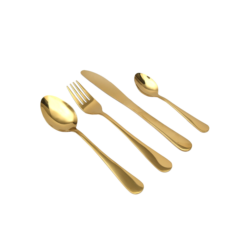 Arezzo Gold Cutlery With Stand Set 24pcs