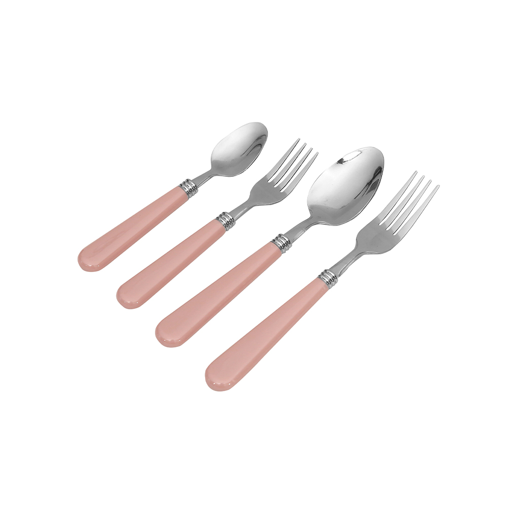 Colour Handle Mauvelous Cutlery Set 24pcs - Pastel Pink