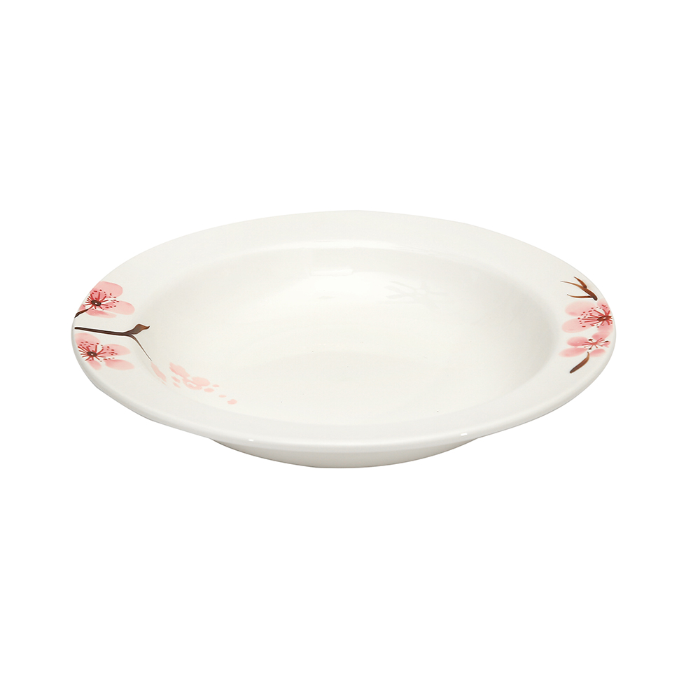 Hand Painted Deep Soup Plate 9" - Sakura