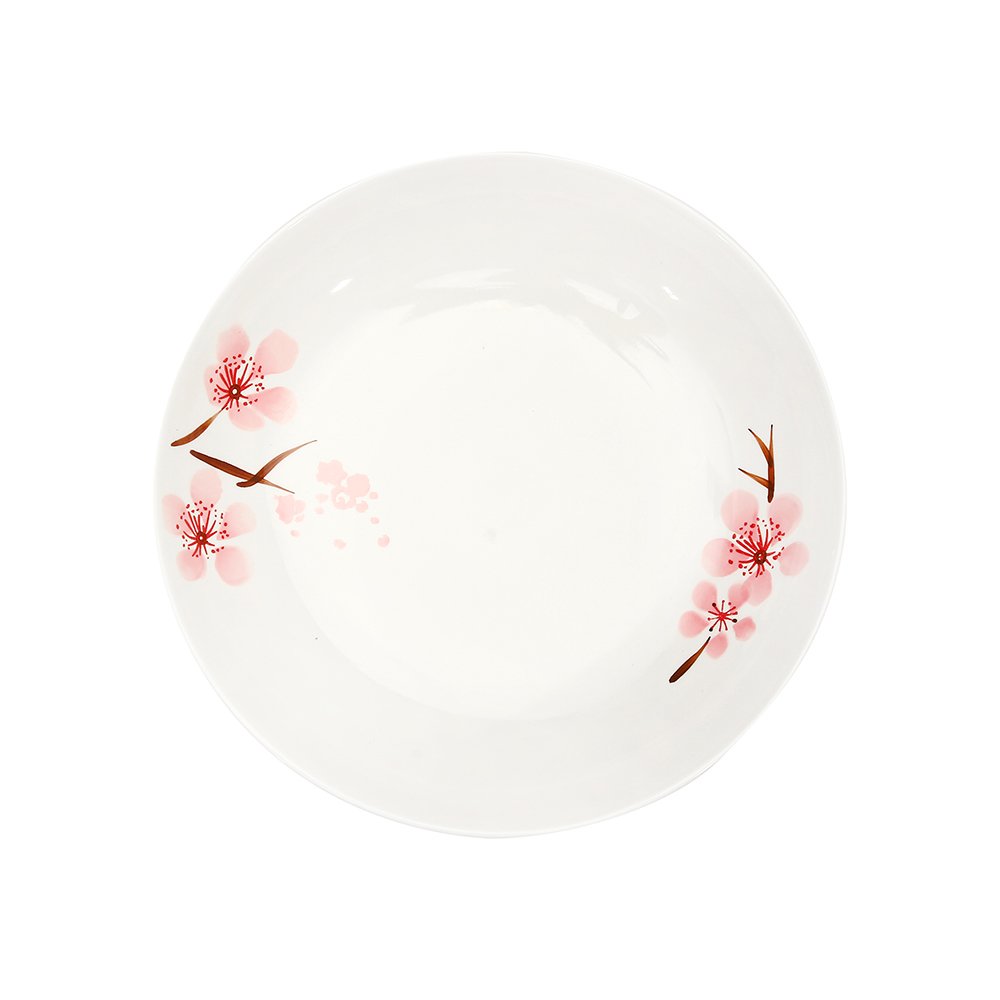 Sakura Hand Painted Deep Serving Plate 9"