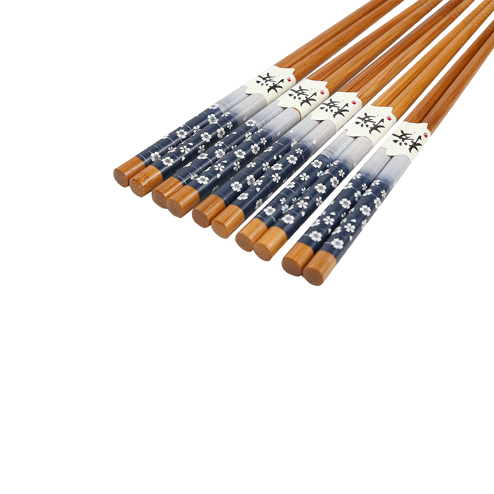 Harmonika Bamboo Chopstick Set 5 Pairs - Blue