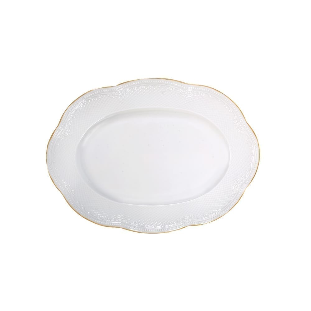 Noble Gold Oval Plate 30.0 Cm