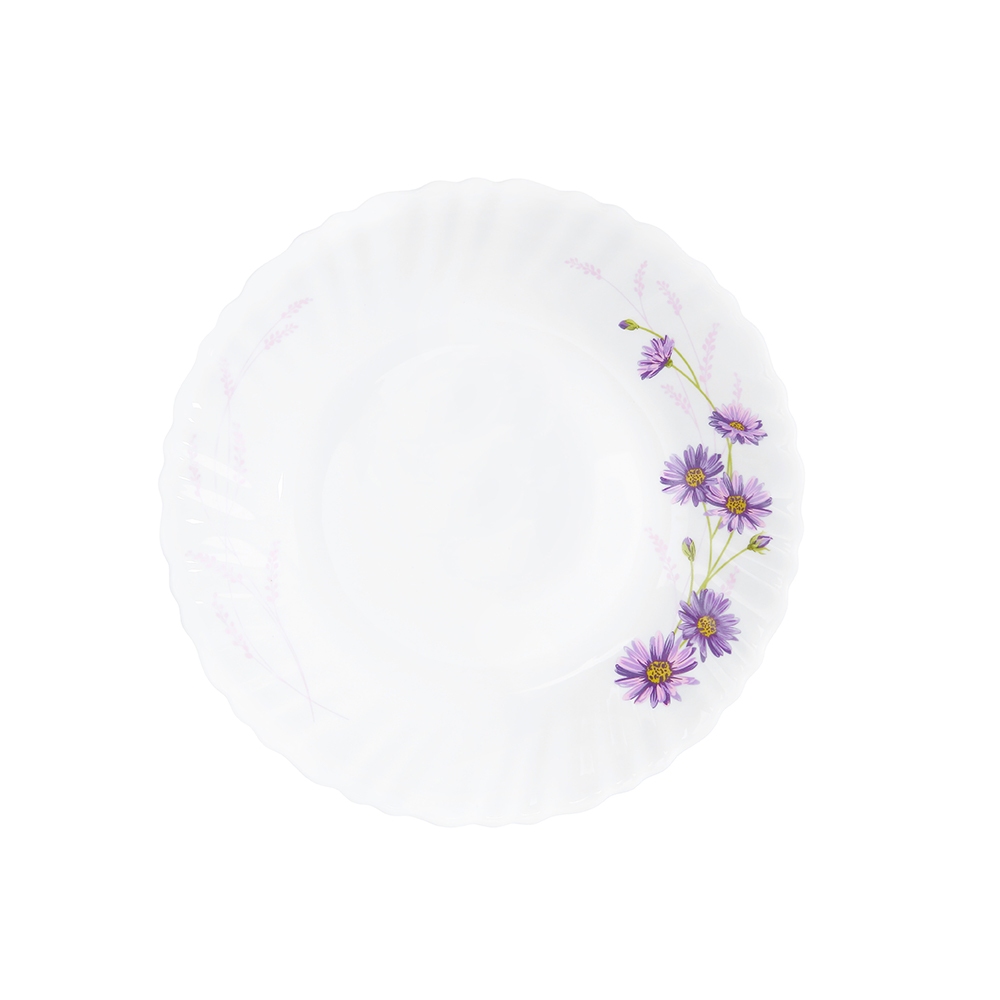 Dinexe Opal Glass Dinnerware Set 24pcs - Wavy Purple Daisy