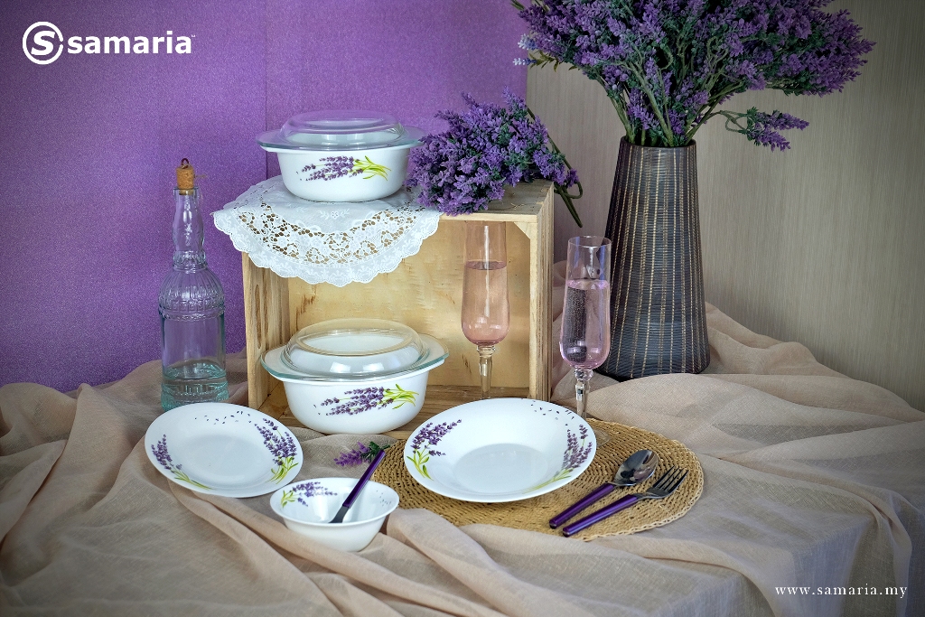 Dinexe Opal Glass Dinnerware Set 24pcs - Lavender