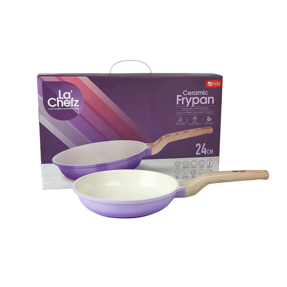 La' Chefz Ceramic Frypan 24cm - Indigo Purple