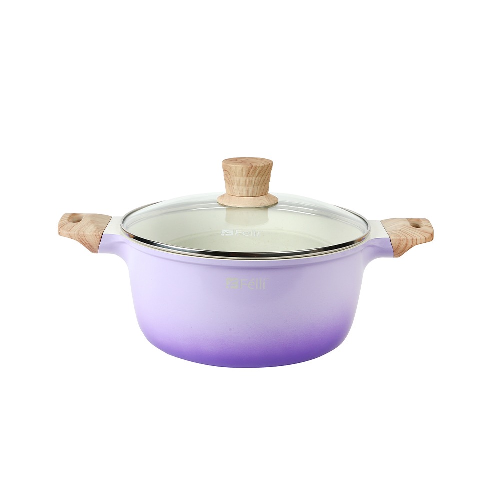 La' Chefz Ceramic Casserole With Lid 24cm - Indigo Purple