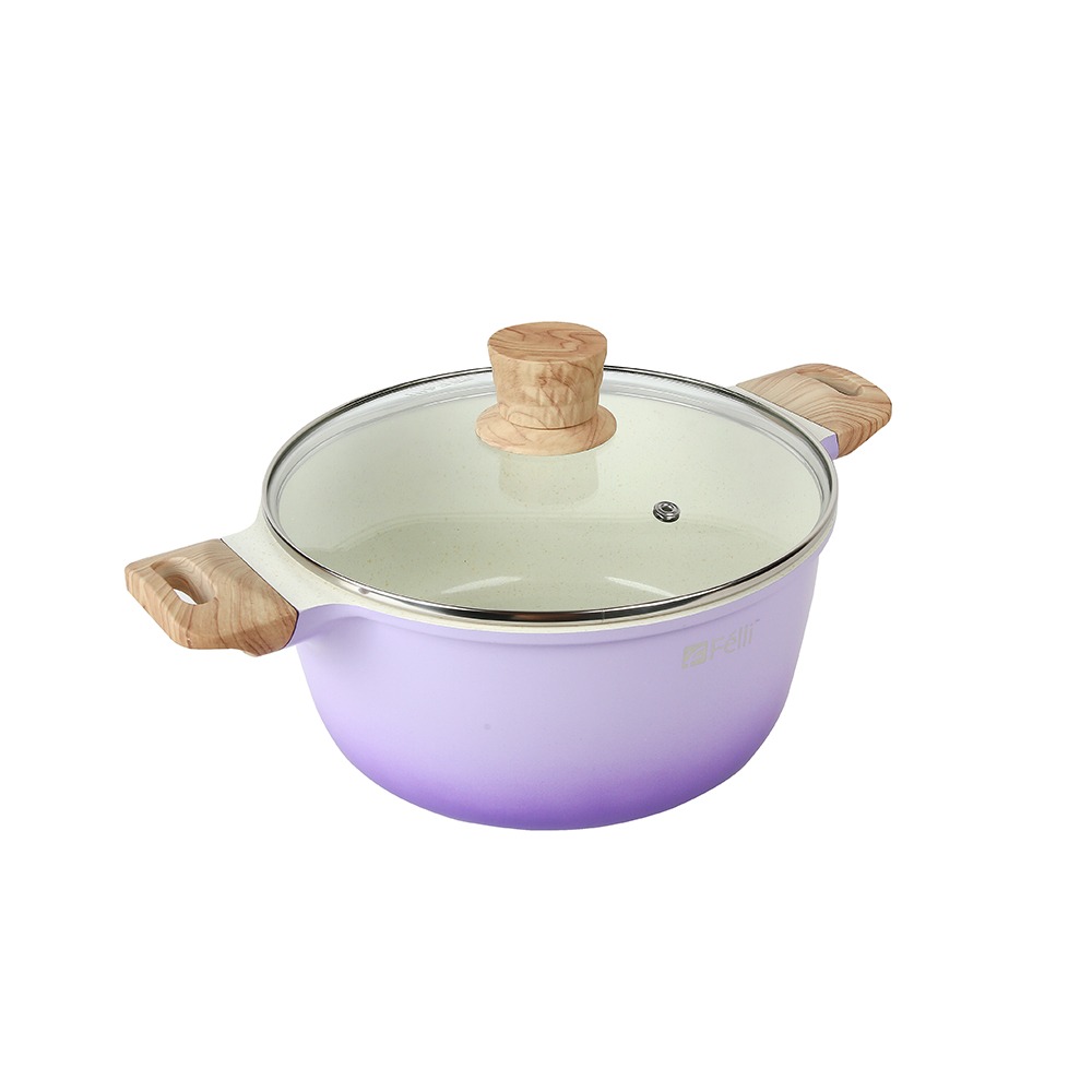 La' Chefz Ceramic Casserole With Lid 24cm - Indigo Purple