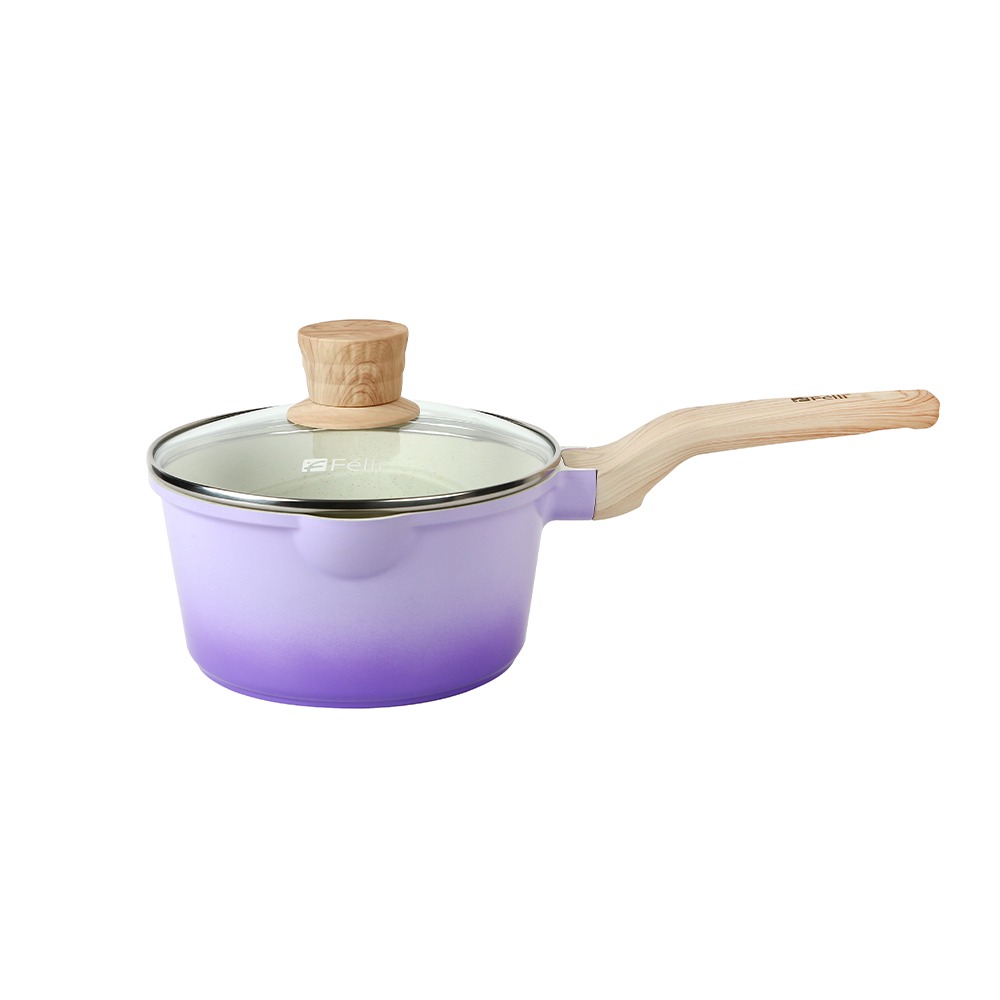 La' Chefz Ceramic Saucepan With Lid 18cm - Indigo Purple