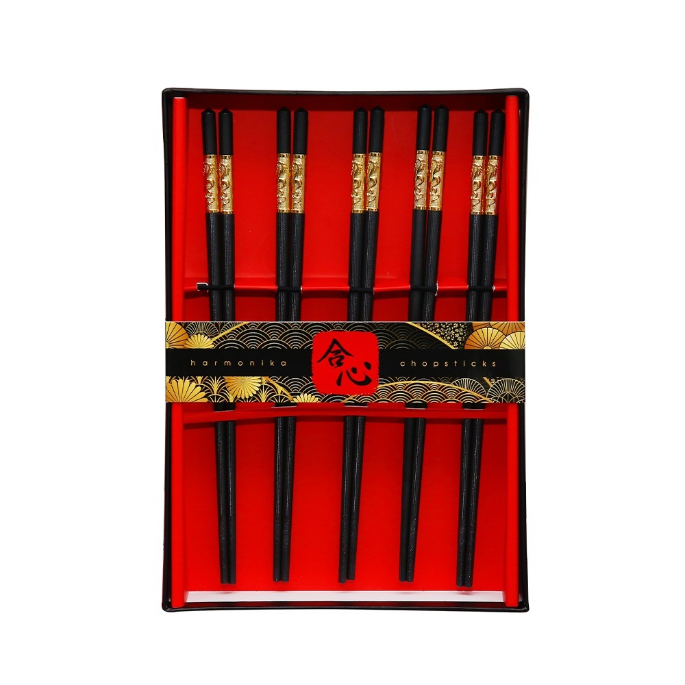 Harmonika PPS Chopstick Set 5 Pairs - Golden Dragon