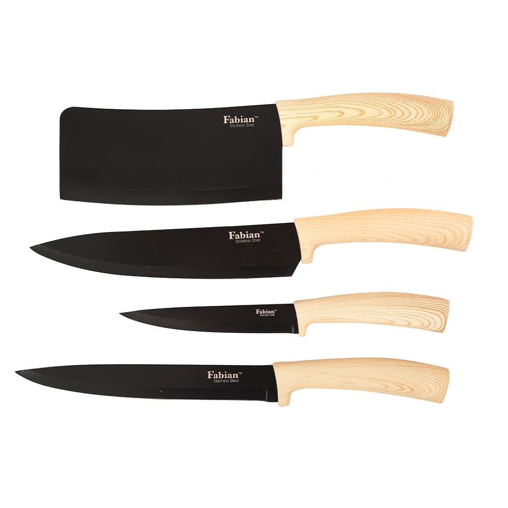 Fabian Kuro & Ki Knife Block Set 5 Pcs - Light Brown