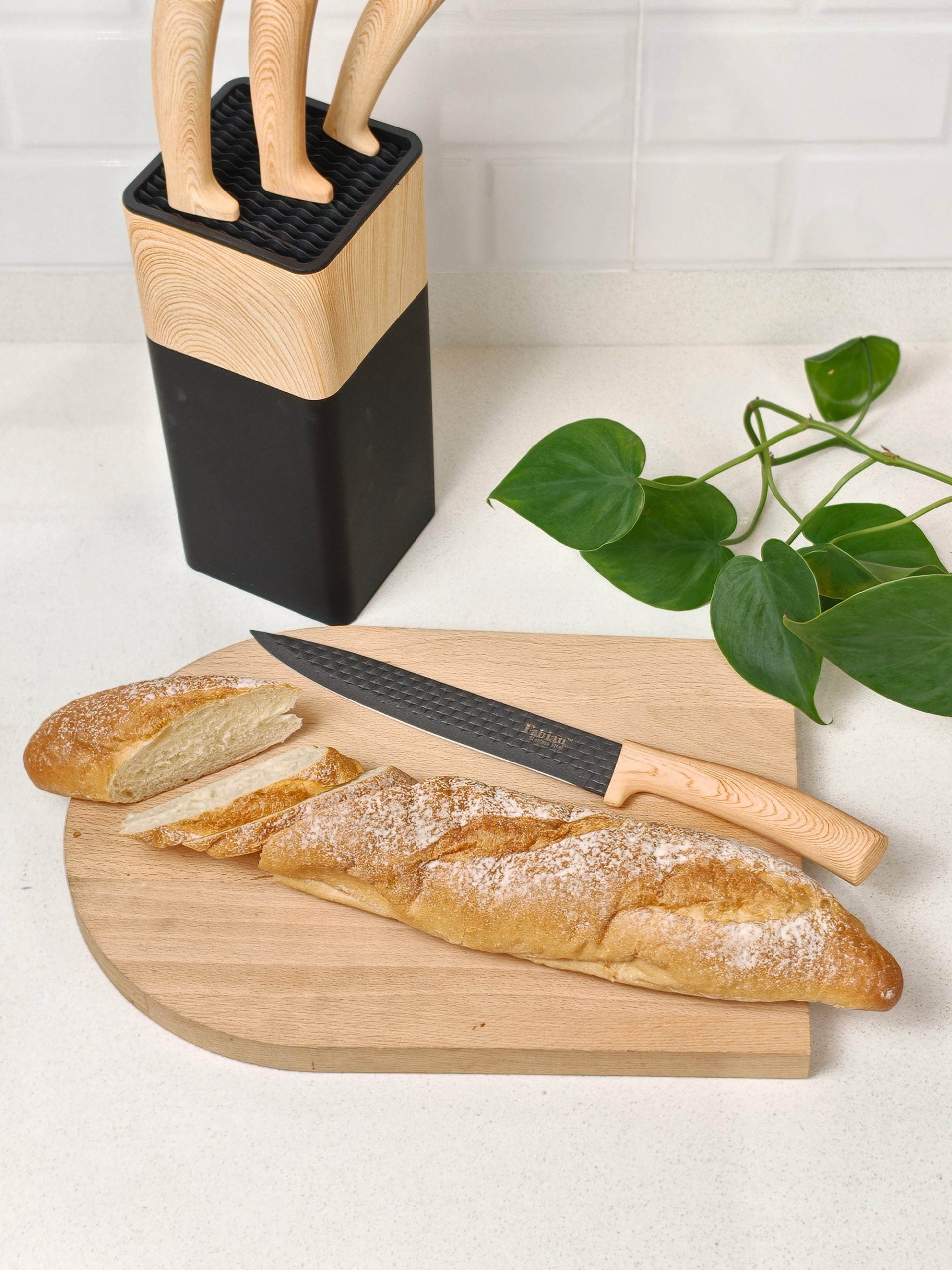 Fabian Kuro & Ki Knife Block Set 5pcs - Light Brown
