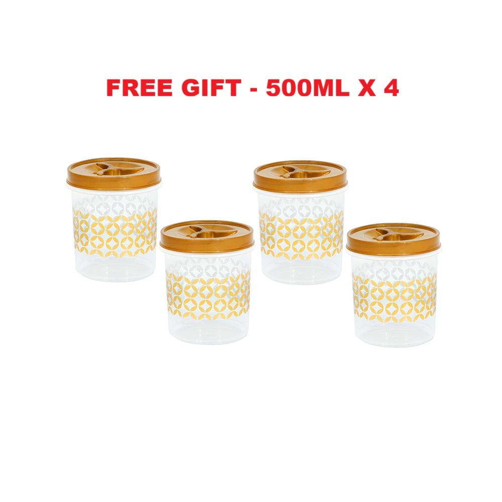 Jumbo Air Tight Canister Set 6pcs - Balang Raya Emas [FREE Canister 8 Pcs]