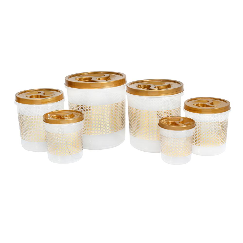 Jumbo Air Tight Canister Set 6pcs - Balang Raya Emas [FREE Canister 8 Pcs]