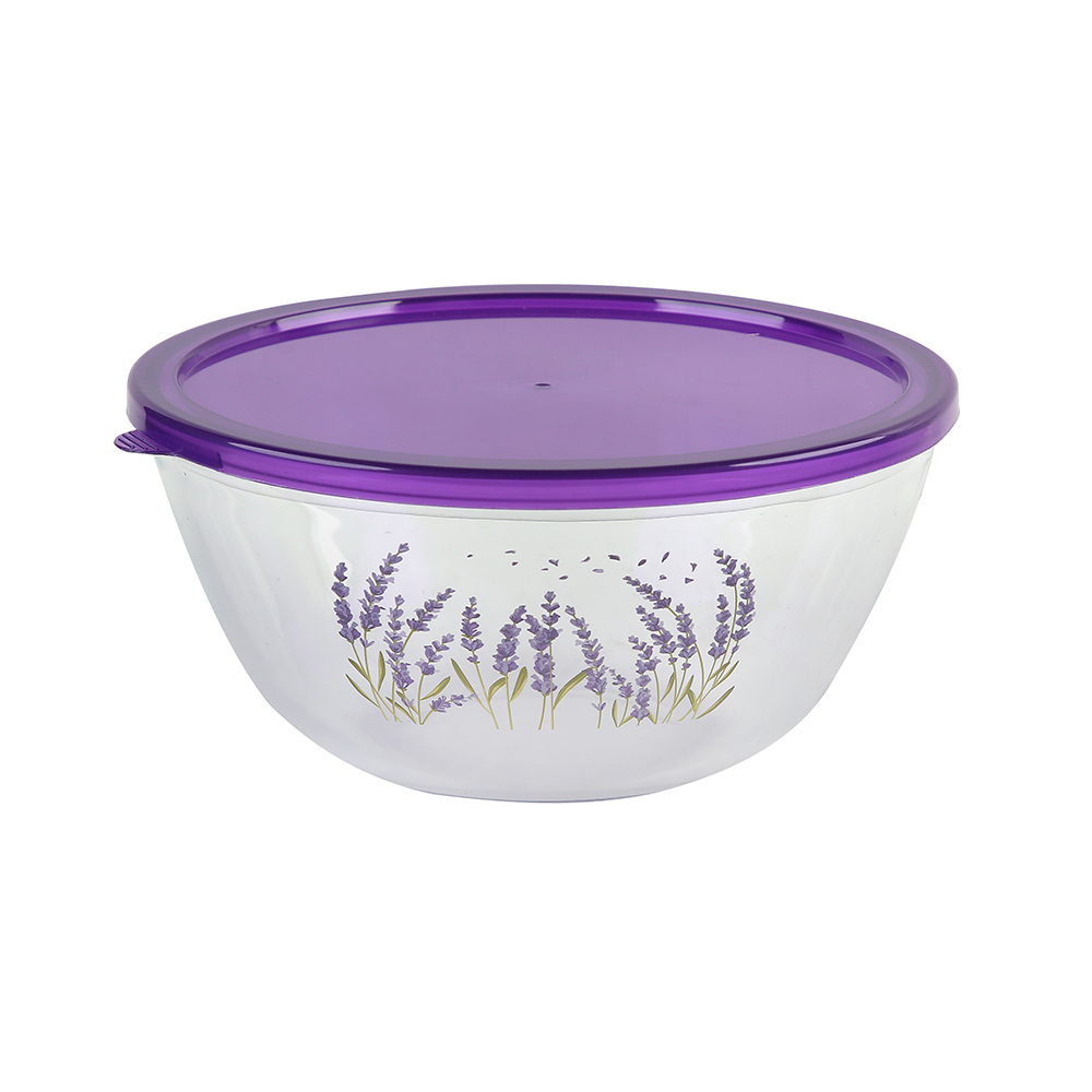 Ecolock High Borosilicate Glass Round Bowl with Lid Set 6pcs - Lavender