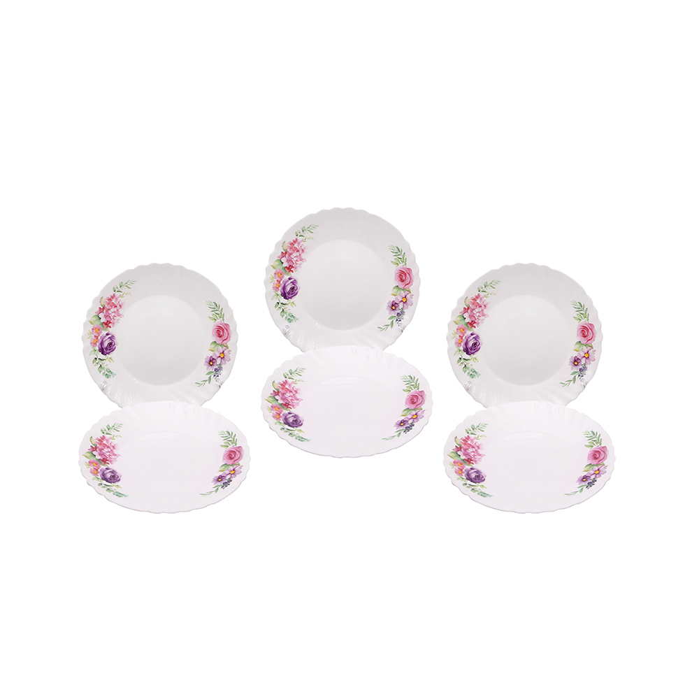 Dinexe Opal Glass Dessert Side Plate 8" Set 6pcs - La' Rossa