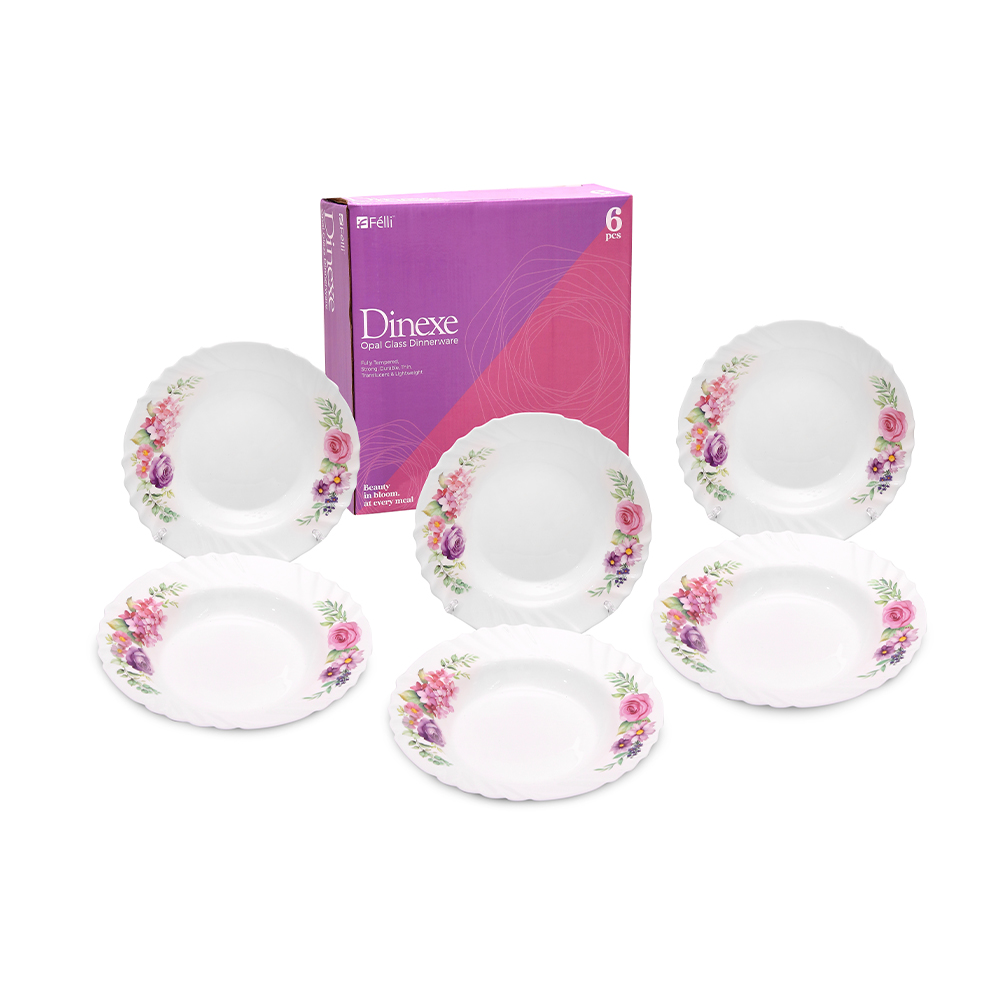Dinexe Opal Glass Soup Plate 9" Set 6pcs - La' Rossa