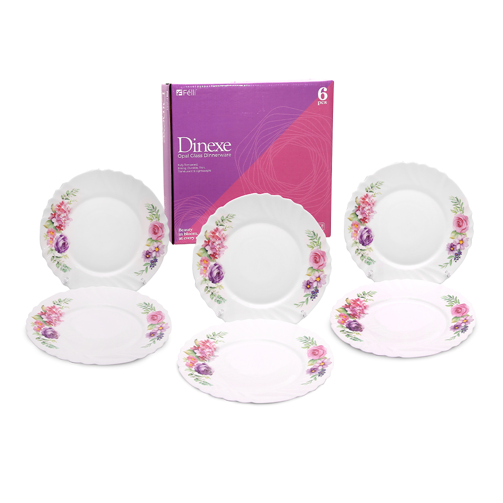 Dinexe Opal Glass Dinner Plate 10" Set 6pcs - La' Rossa