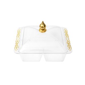 Fabian PET Serving Tray With Lid Square 4 Compartments 25cm