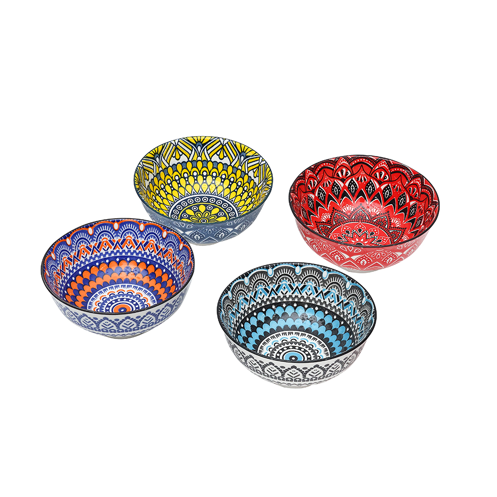 Harmonika Porcelain Rice Bowl 4.5" Set 4pcs - Oriental