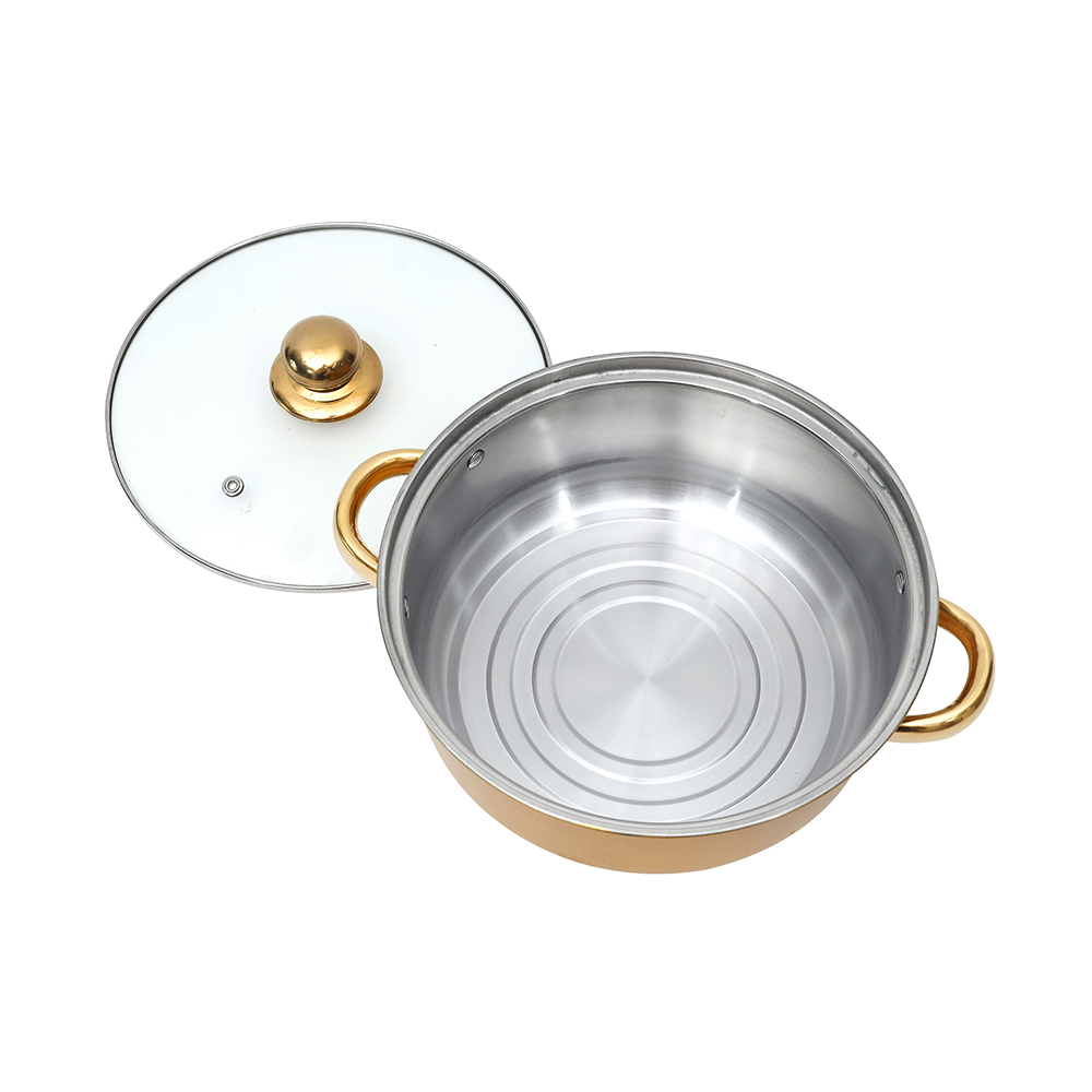 Fabian Stainless Steel Casserole With Lid Set 5pcs - Gold